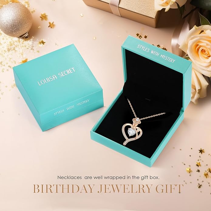 LOUISA SECRET Fine Jewelry Birthstone Necklace for Women